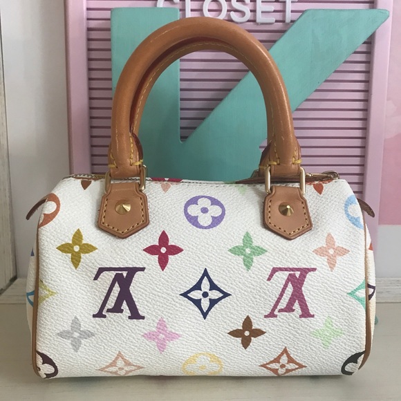 Monogram Multicolor Mini Speedy White Satchel Bag TT2104